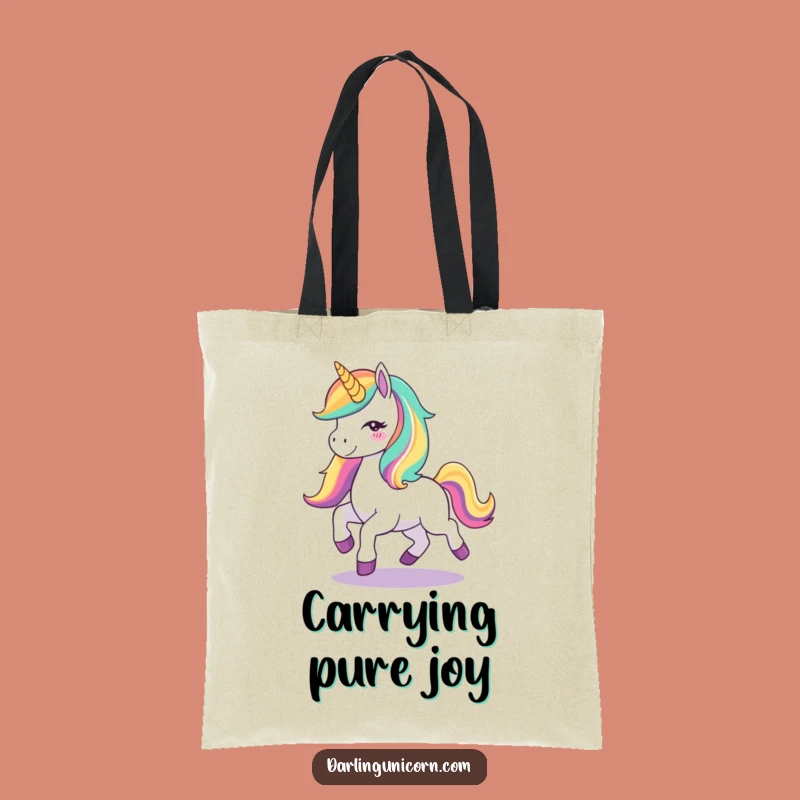 Funny Unicorn Joy Tote Bag: Carry Your Magic with Rainbow Style
