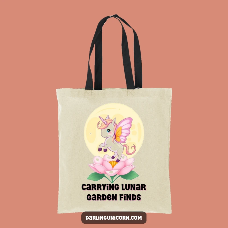 Funny Butterfly Unicorn Moonflower Tote Bag - Delicate Magic Accessory Gift