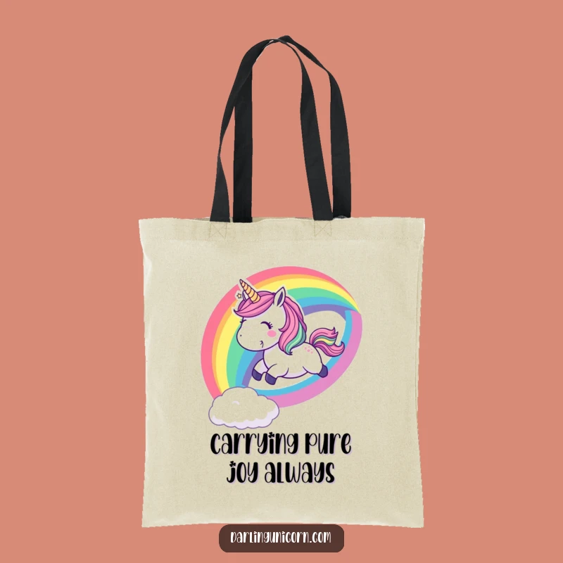 Funny Playful Unicorn Rainbow Slide Tote Bag - Vibrant Magical Accessory Gift