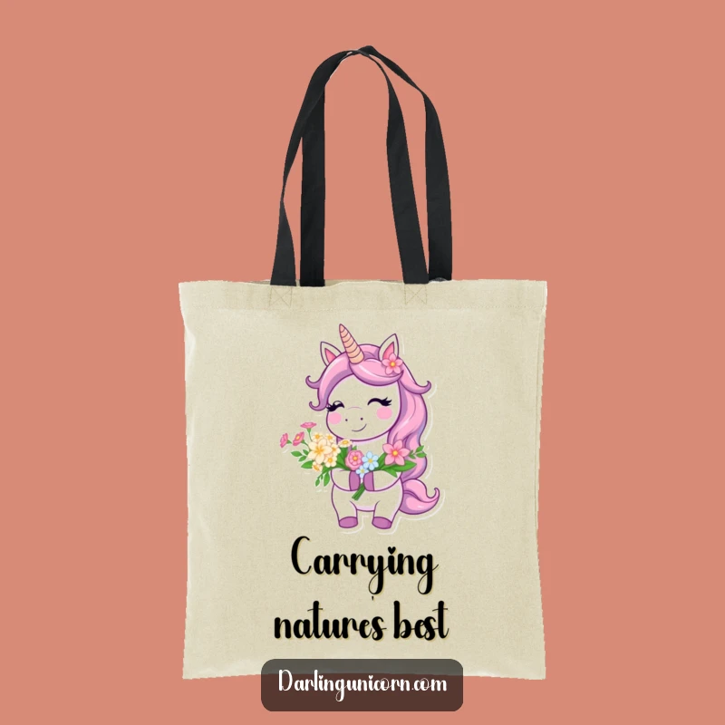Funny Unicorn Flower Tote Bag - Bright Smile, Perfect Practical Gift!