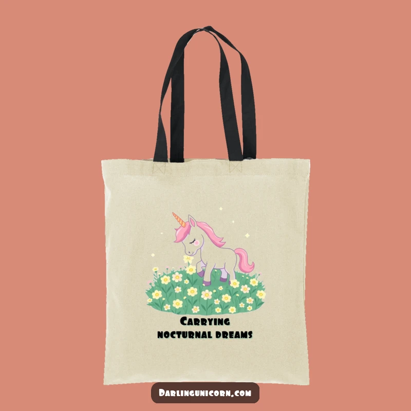 Funny Unicorn Moonflower Tote Bag: Gentle Nuzzle, Whimsical Carryall