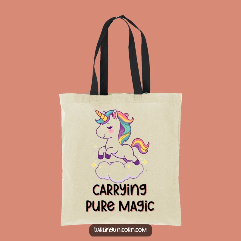 Funny Unicorn Rainbow Tote Bag - Joyful Cloud Accessory Gift